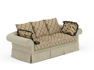3d欧式布艺软沙发模型