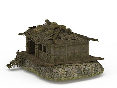 3d剑灵场景木屋模型