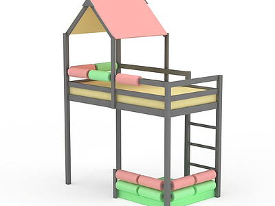 3d创意彩色儿童床免费模型