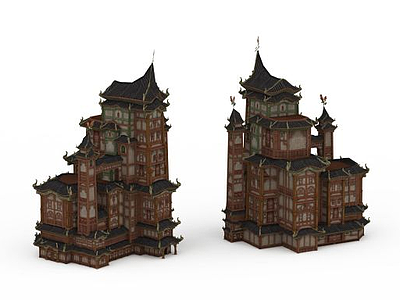 剑灵场景塔楼模型3d模型