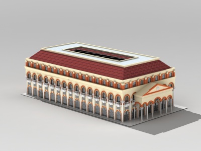 3d欧式音乐厅建筑模型