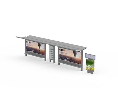 公交站牌模型3d模型