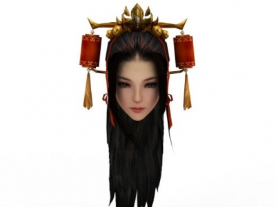 剑网三游戏角色女发型模型3d模型