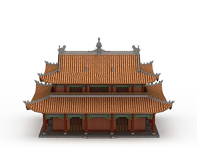 3d寺庙古建模型