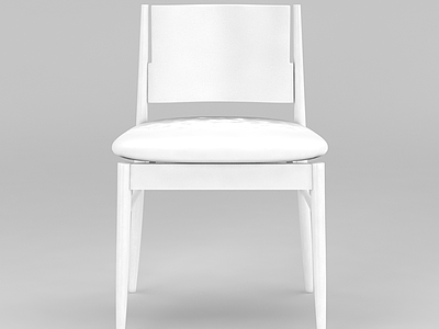 白色亮漆休闲椅模型3d模型