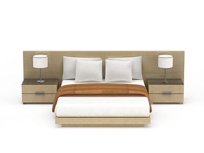3d现代家具双人床免费模型