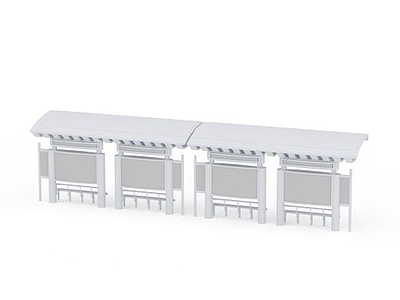 公交候车站模型3d模型