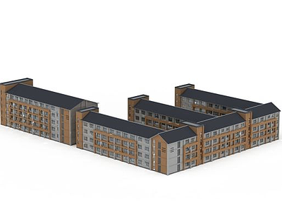3d学校教学楼模型