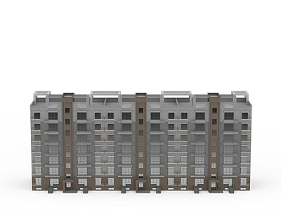 3d现代居民楼模型