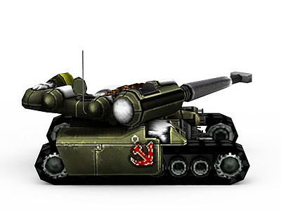 3d红色警戒苏联坦克游戏装备模型