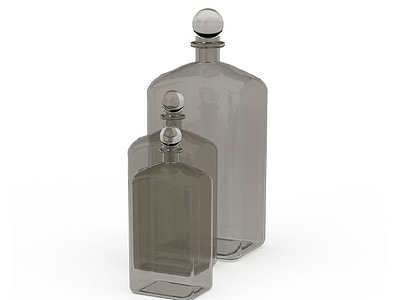 3d创意玻璃酒瓶免费模型