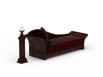 现代实木沙发床模型3d模型