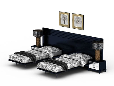 酒店豪华单人床房模型3d模型