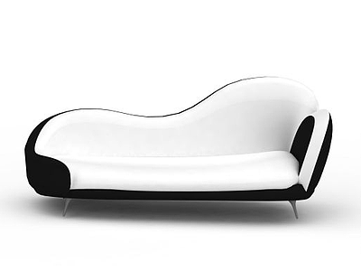 3d现代黑白拼色双人沙发免费模型