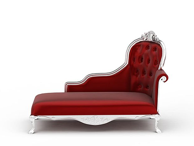 3d现代红色沙发床模型