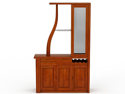 现代实木间厅柜模型3d模型