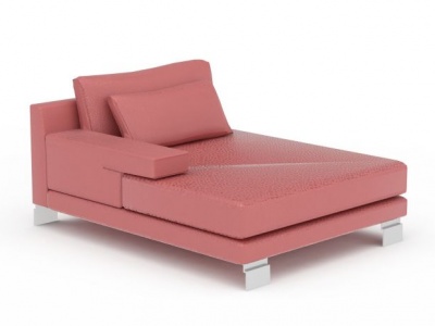 时尚粉色布艺单人床模型3d模型