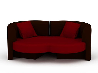 3d时尚圆形双人沙发免费模型