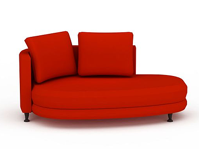 3d时尚橘色双人沙发免费模型