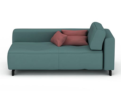 3d现代蓝色布艺沙发床免费模型