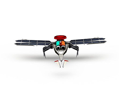 3d红色警戒游戏装备飞机模型
