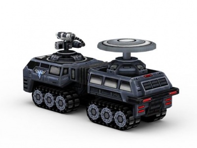 3d红色警戒美军坦克游戏装备模型