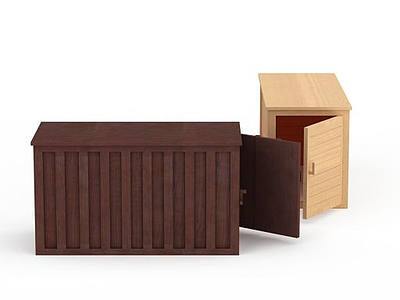 3d木箱储物箱模型