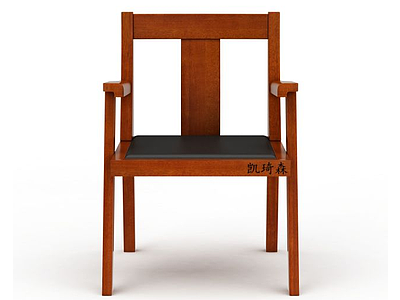 3d中式实木办公椅模型