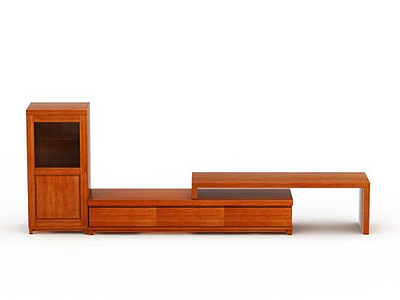 3d现代实木组合厅柜模型