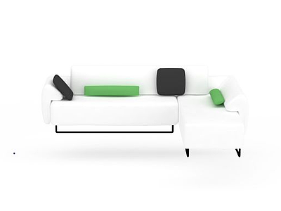 3d精美白色布艺沙发免费模型