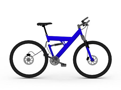 藍色自行車模型3d模型