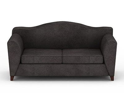 3d精品深灰色布艺双人沙发模型