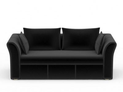 现代灰色绒布双人沙发模型3d模型