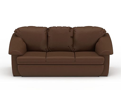 3d现代巧克力色布艺沙发免费模型