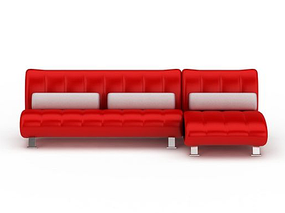 时尚红色多人沙发模型3d模型