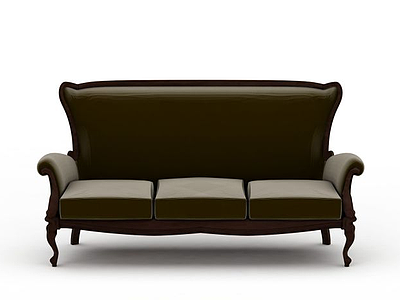 精美欧式绒布沙发模型3d模型