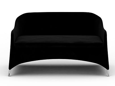 3d简约黑色布艺双人沙发免费模型
