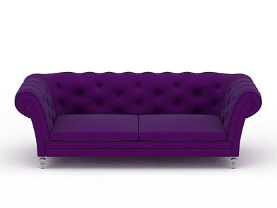 时尚紫色软包沙发模型3d模型