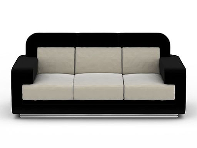 3d现代黑白拼色布艺多人沙发免费模型