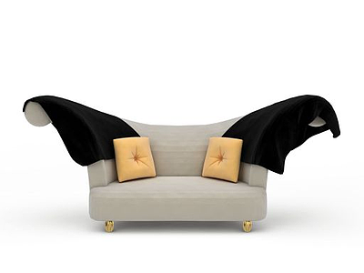 时尚灰色布艺沙发模型3d模型