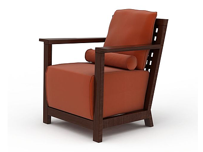 3d精品实木软包沙发椅免费模型