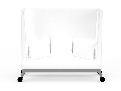 现代白色双人沙发模型3d模型