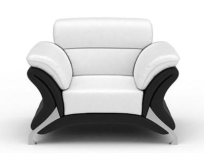 时尚黑白拼色沙发模型