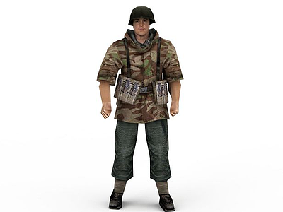 军人模型3d模型