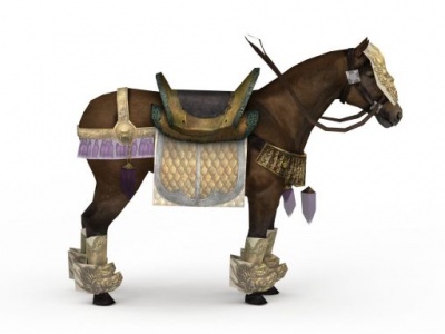 3d游戏角色战马模型