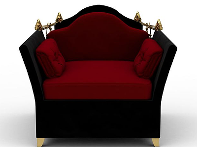 3d精美欧式拼色绒布沙发免费模型