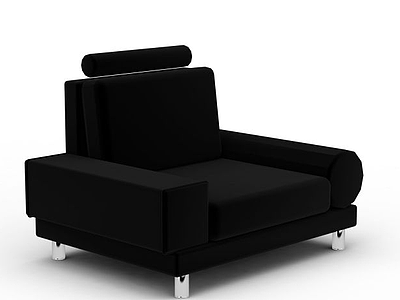 现代黑色布艺沙发模型3d模型