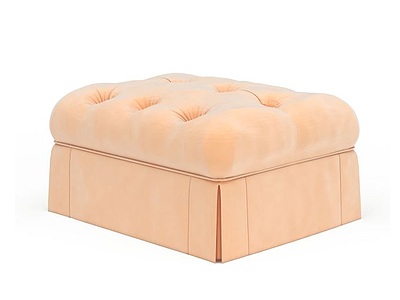 3d精品粉色布艺沙发凳免费模型