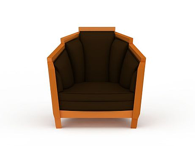 现代实木扇形沙发模型3d模型