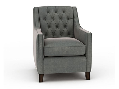现代灰色软包布艺沙发模型3d模型